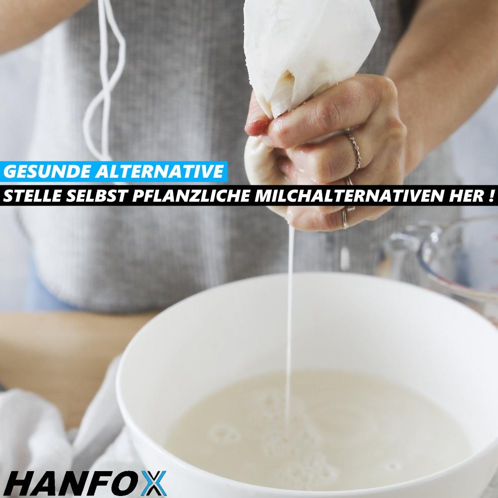 HANFOX Hemp Nut Milk Bag Strainer Cloth Cheesecloth Filter Cloth [Set of 2]