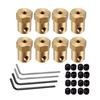 Metal Brass Model Car Wheel Hub Connector (12mm Hex, 2-8MM)