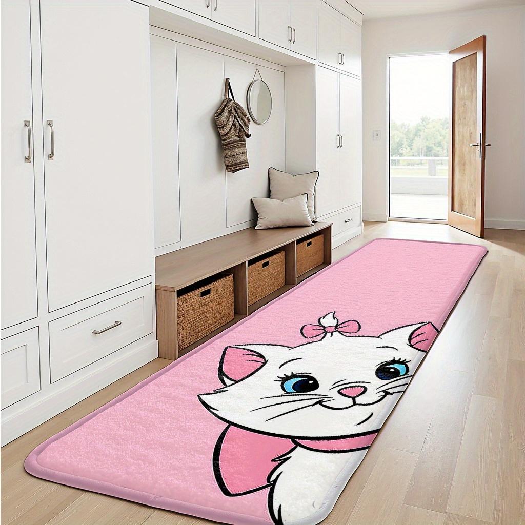 Adorable Aristocats Marie Cat Pink Bow Rug - Soft & Washable Floor Mat for Living Room, Bedroom, Kitchen, Bathroom, Entryway D