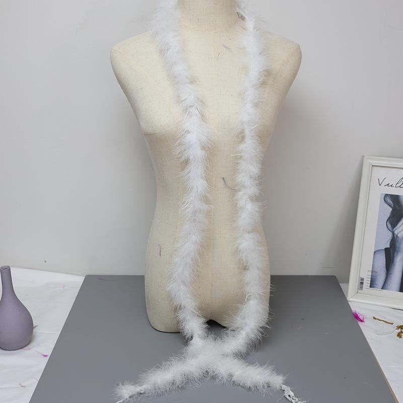 

Direct Sales Single-Layer Feather Strip Diy Feather Decorative Turkey Fluff Strip Performance Clothing Skirt Jewelry Accessories 2pcs