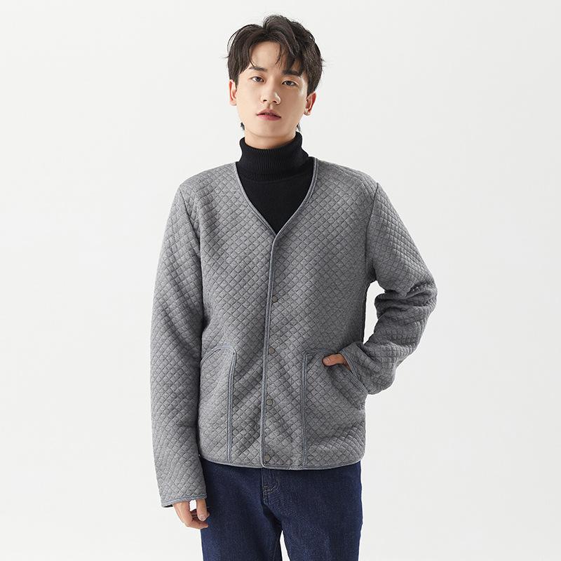 Men's Knitted Cotton Home Leisure  Comfortable Stylish To Keep Warm Breathable Warm Air Conditioning Clothing Long Sleeve Top 91258