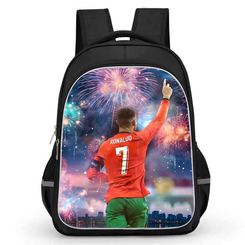 Cr7 Rucksack Hochauflösender Druck Große Kapazität Multifunktion Reißverschluss Oxford Rückenschutz Leichter Rucksack