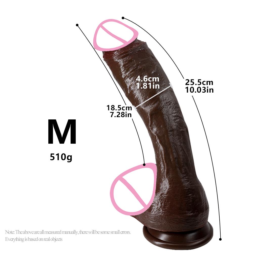 Realistic Long Dildo Black Anal Plug with Suction Cup Big Penis Butt Plug Long Dick Sex Toys for Women Men Phallus Anal Dilator