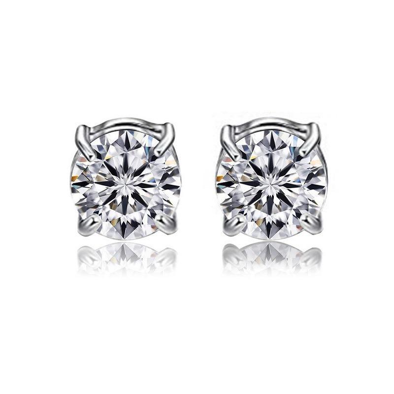 6-8MM Manyetik Küpeler Erkek Kadın Parlak Yuvarlak Zirkon Saplama Küpeler Deliksiz Hipoalerjenik Paslanmaz Çelik 1 Çift