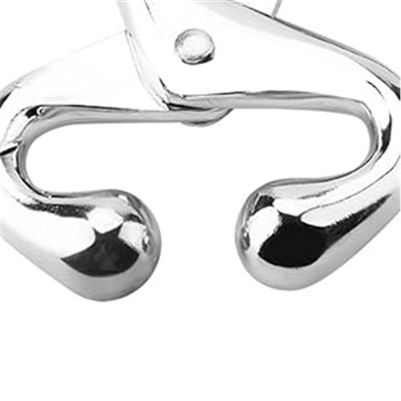 Cattle Nose Ring Livestock Stainless Steel Livestock Cow Nose Cattle Nose Pliers Bovine Clip with Inch Chain Pulling Tool for Farm Ranch Veterinary