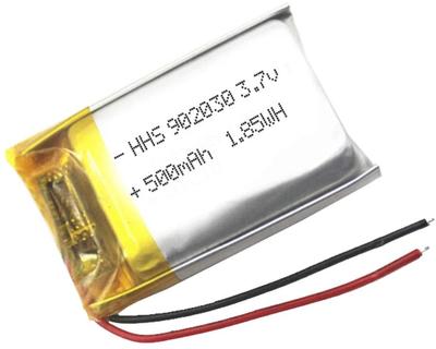 Rechargeable LiPo Battery 902030 3.7V 500mAh | Compatible with Phones, GPS, MP3, MP4, LED Lights | Built-in PCM Protection