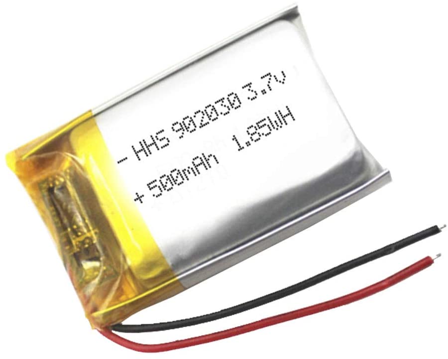 Dobíjecí LiPo baterie 902030 3,7V 500mAh | Kompatibilní s telefony, GPS, MP3, MP4, LED světly | Vestavěná ochrana PCM
