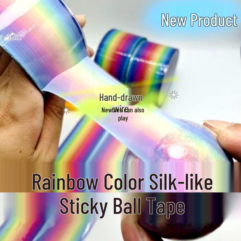 Color Sticky Ball Tape - 6.0cm Wide Adhesive Balls in Macaron Colors