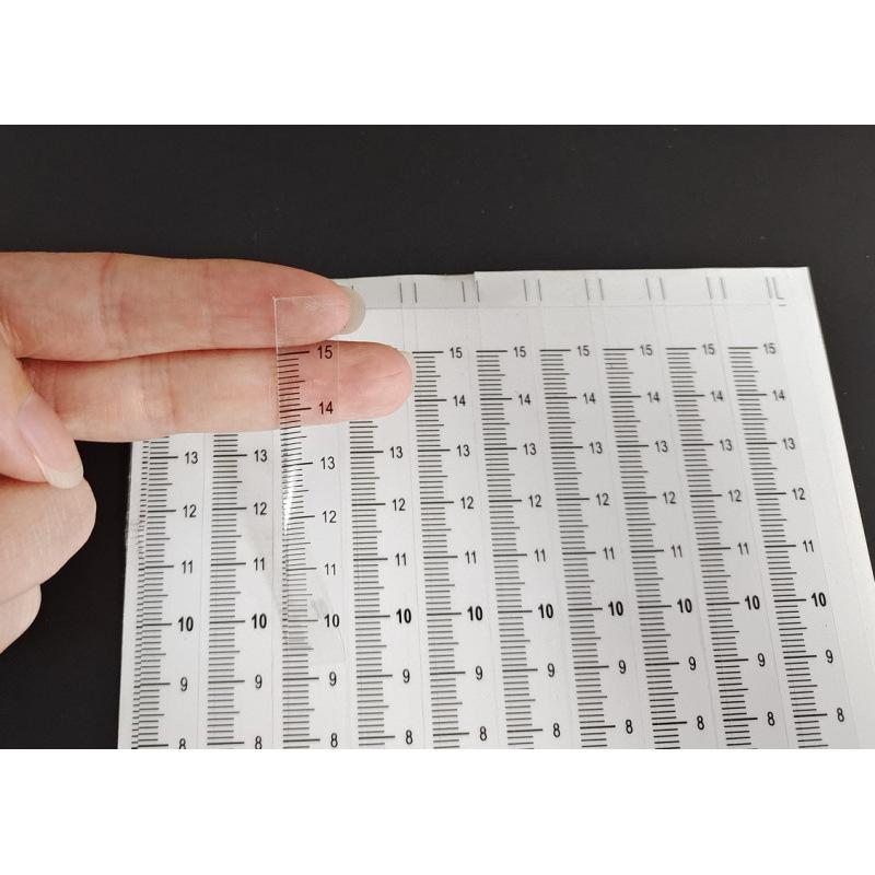 Waterproof Self-Adhesive Scale Ruler Sticker - Midpoint Measurement Marker.