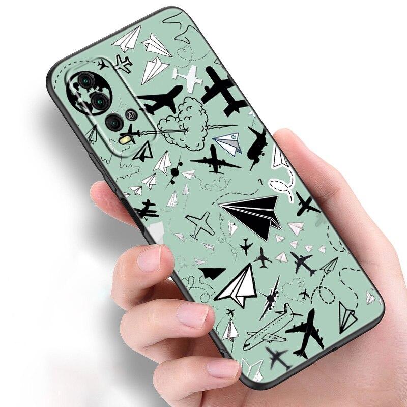 

Силиконовый чехол для телефона «Самолет» для Xiaomi Redmi Note 11 10 9 8 Pro 11T 10T 10S 9S 8T 9 9A 9C 9T, черный мягкий чехол Redmi Note 11 Pro