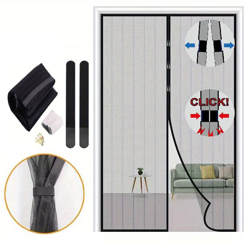 Magnetic Screen Door Curtain Anti Mosquito Insect Fly Bug Polyester Soft Door Curtain Easy Installation Auto-Close Door Mesh