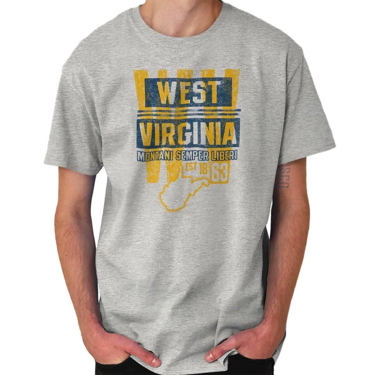 West Virginia Montani Semper Liberi EST 1863 Womens or Mens Crewneck T Shirt Tee XXXXL