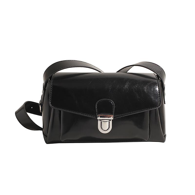 Vintage Oil Wax Leather Simple Small Square Bag Fashion Commuter All-matched Crossbody Bag Ladies  New Shoulder Bag