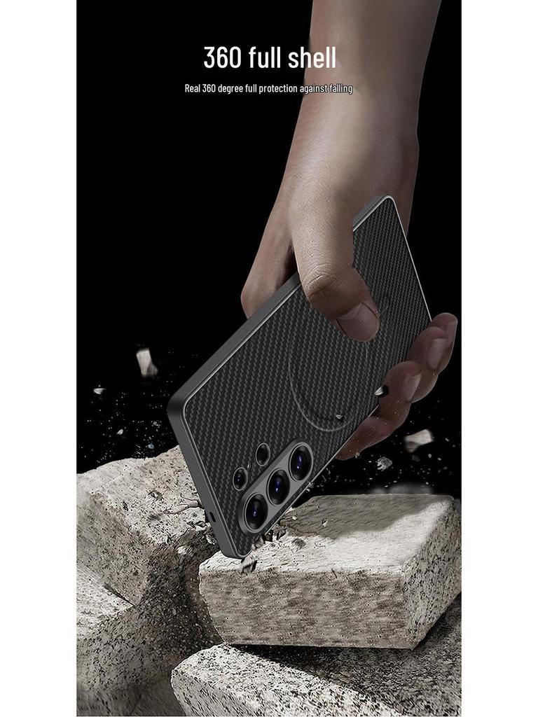 Samsung S26 Ultra Leather Phone Case: Premium Magsafe-Compatible Metal Paint Design