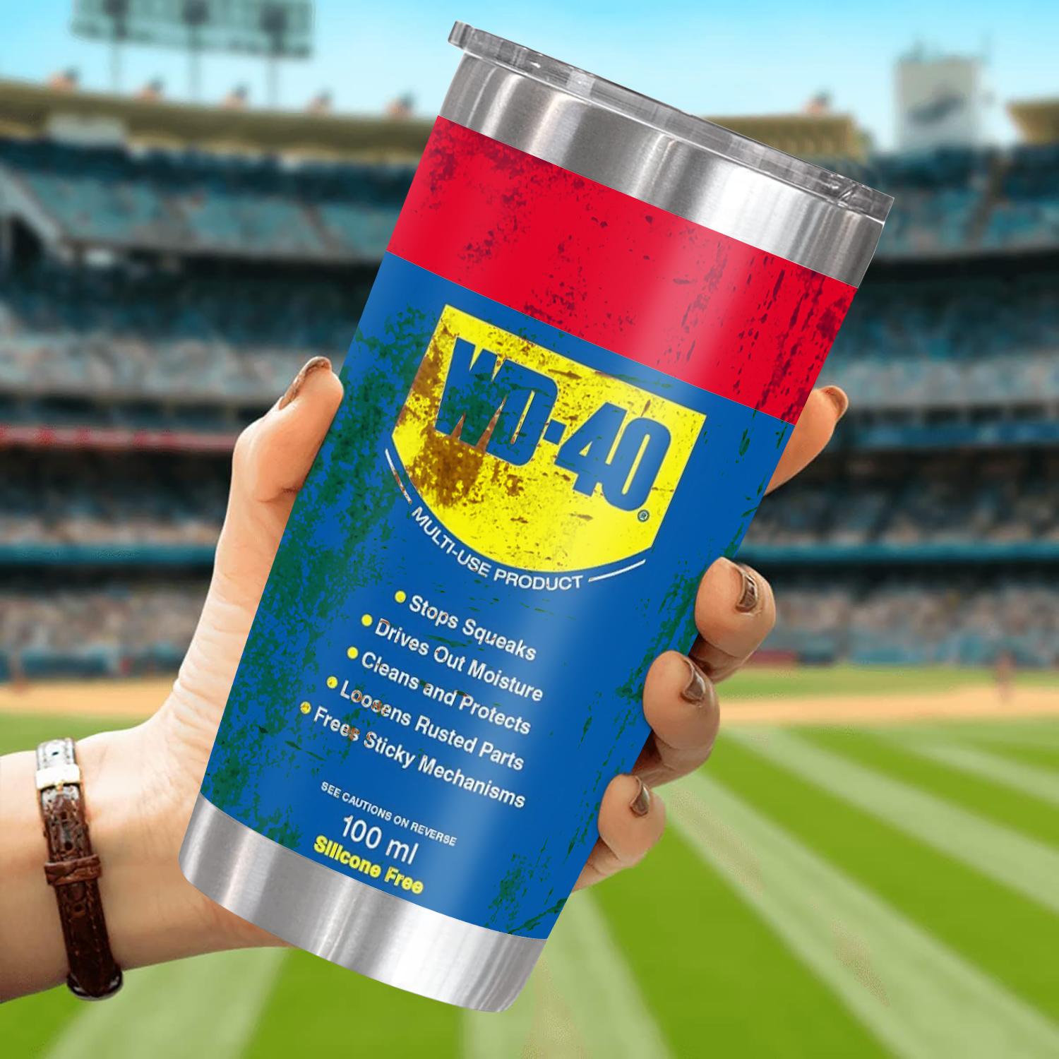 20Oz WD40 Stainless Steel Vacuum Insulated Tumbler Double Wall with Straw and Lid keep Cold Hot Drink Car Cup Distressed Design 20OZ