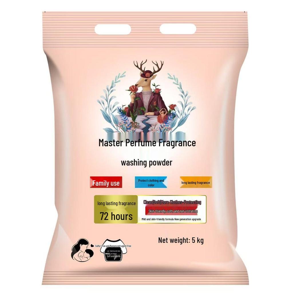 Perfumed Fragrance Laundry Detergent, Large 10 Jin Bag, Phosphorus-Free, Powerful Stain Removal, Long-Lasting Scent.
