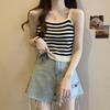 Women's Color Block Striped Camisole - Sleeveless Slim Fit Knit Top