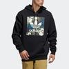 Adidas Originals Adifloral Hoodie With Printed Drawstring Men Tops Black FM7305