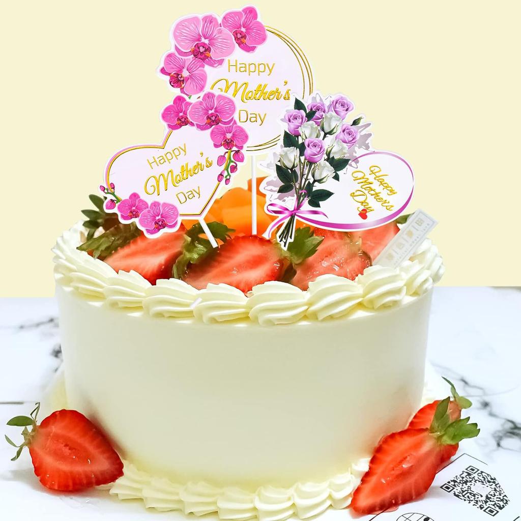 12 pcs Happy Mother's Day Cake Topper Mom Letter Cake topper Pink, Decorative Party Cake Decoration for Mother's Day
