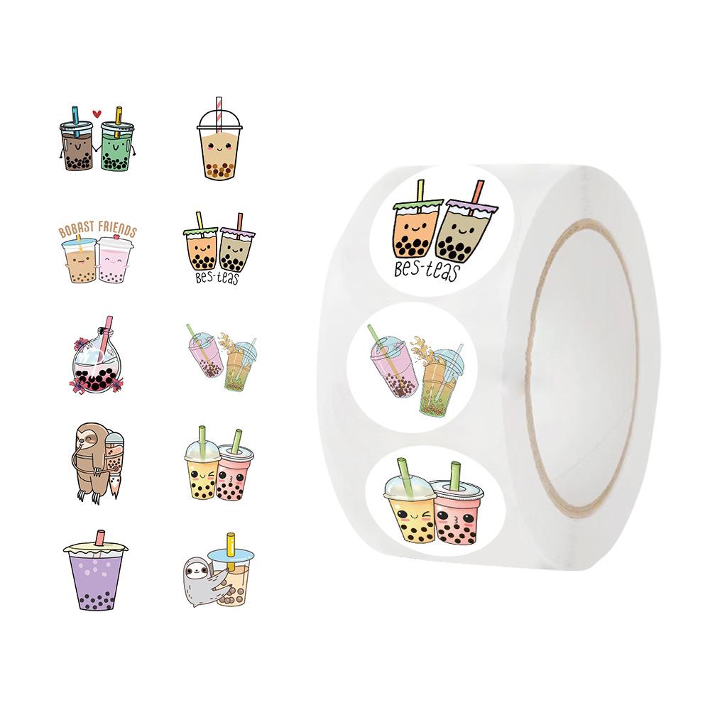 

500 штук/рулон Рулонная наклейка Горячая распродажа Лента Жемчужный молочный чай Материал для блокнота Может быть декоративной наклейкой для конверта Точки