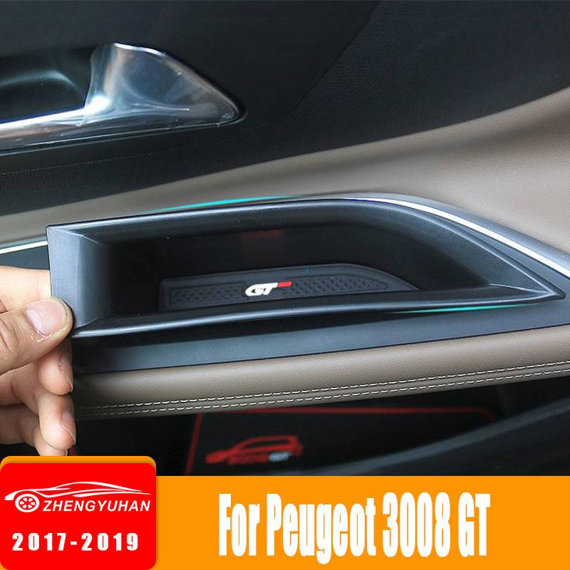 For Peugeot 3008 GT 5008 2017 2018 2019 Car Front Door Handle Storage Box Case Take in Box Holder Tray Organizer Box Accessories
