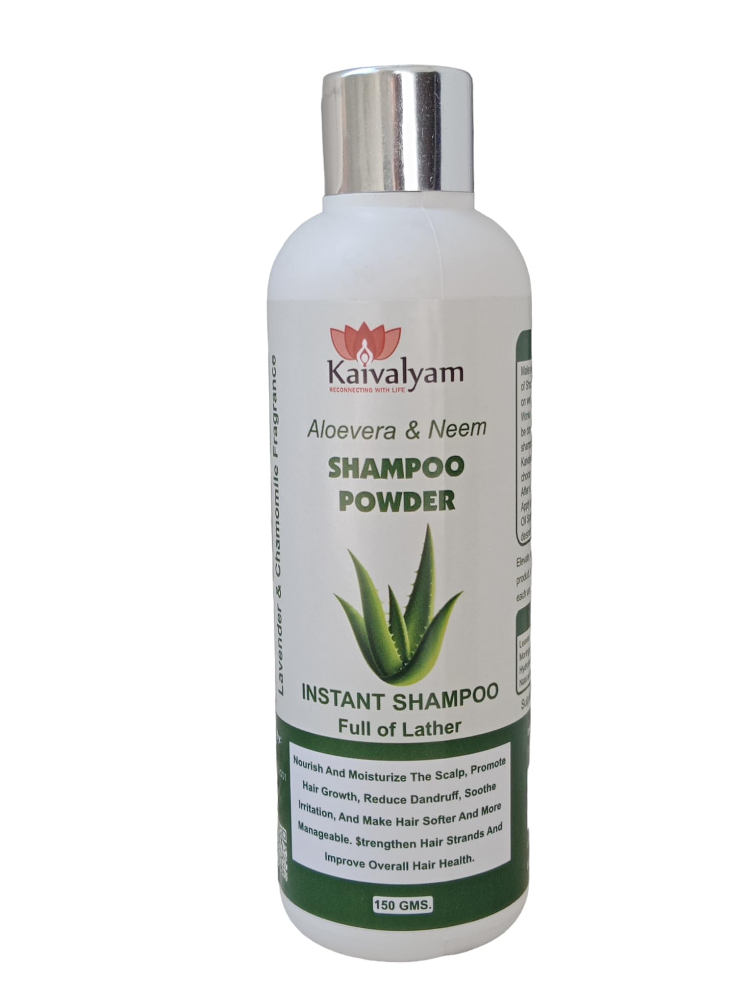 

Kaivalyam Aloe Vera Neem Shampoo Powder, 150 gm | Gentle Cleansing and Improvement of Hair-Scalp Health | Silky Smooth Shining and Bouncy Hair