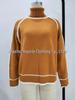 Women's Loose Fit High Neck Solid Color Knit Pullover Sweater