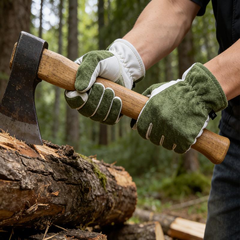 Anti-thorn Cowhide Garden Gloves: Wear-resistant, Non-slip for Outdoor Camping, BBQ, and Welding Protection