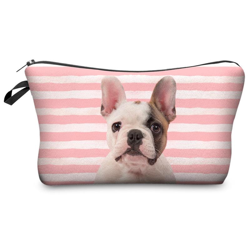 Women Dog Print Cosmetic Bag Toiletries Organize Travel Storage Case 6698 KTB