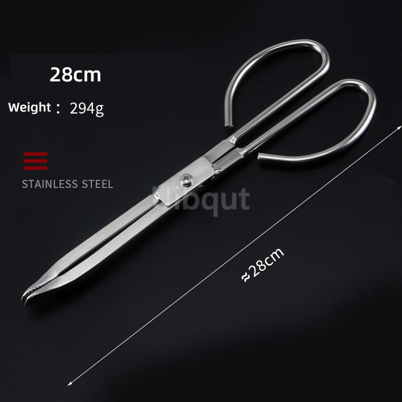 Stainless Steel Fire Tongs Coal Grabber Trash Picker Household Vintage Extended Kitchen Coal Grill Tongs Large and Small Sizes