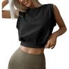 2026 Summer New Women's Fashion Solid Color Short Sleeveless Round Neck T-Shirt