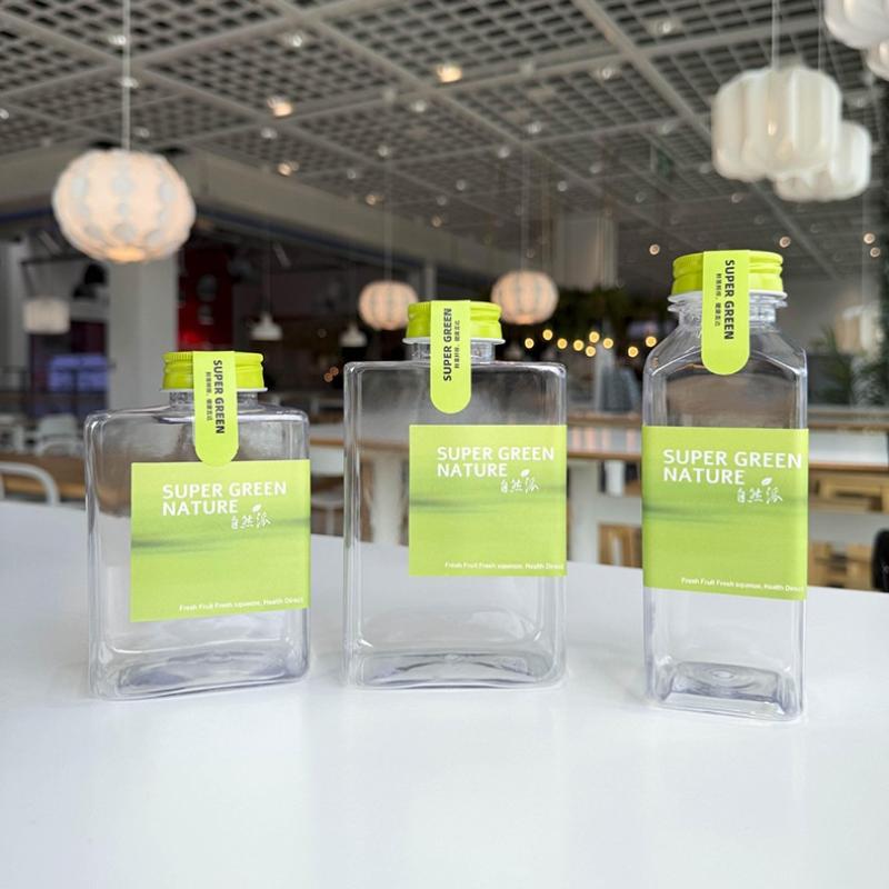 Empty Plastic Drink Containers Disposable 350/400/500ML Food Safe Bottles for Juice Liquor Birthday Party Supplies
