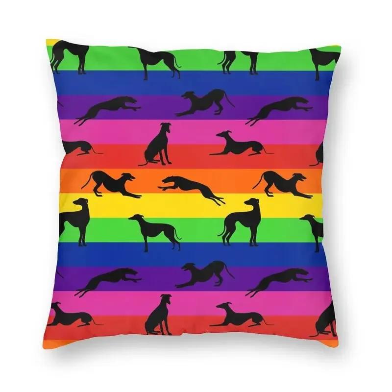 Nordic Style Greyhound Throw Pillow Case Home Decorative Custom Square Whippet Sihthound Dog Cushion Cover 45x45 Pillowcover