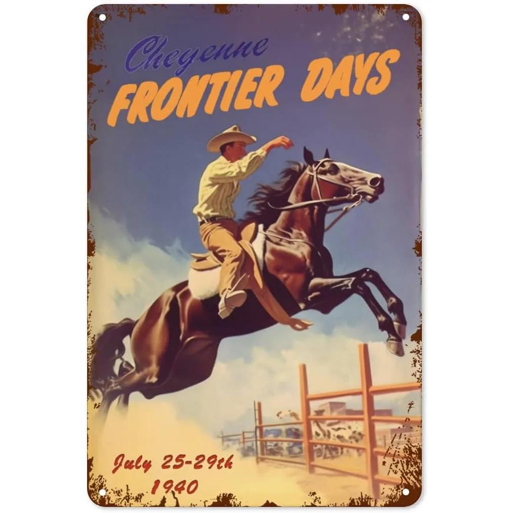 Wild West Cowboys Vintage Metal Tin Signs Wall Decor for Home Garden Garage Man Cave Bars Cafe Clubs Retro Posters Plaque