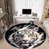 1pc Tiger Face Chair Carpet for Office, Round Non-Slip Durable Large Size Office Carpet, Suitable for Office, Beautiful Decoration