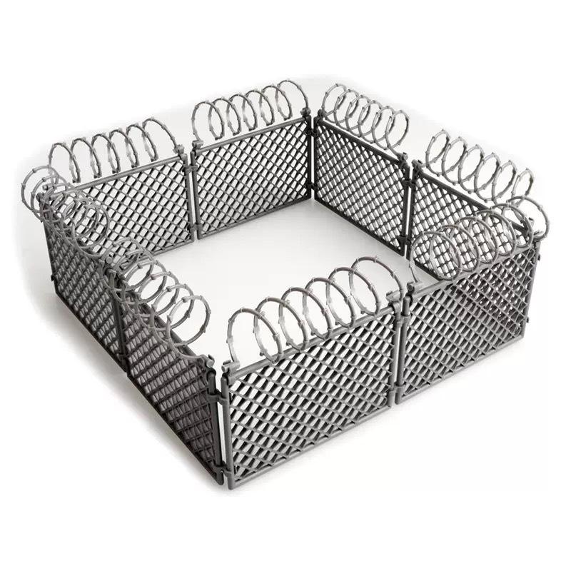 Small Military Building Blocks: Barbed Wire Mesh and Protective Net Accessories