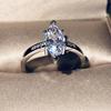 Fashion Horse Eye Rings Color White Zircon Ring Wedding Engagement Jewelry for Women