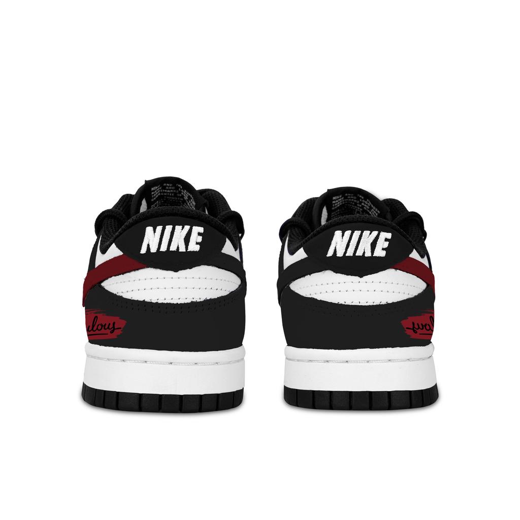Nike Dunk Black White, Black Crimson Radiance Abrasion Resistant Abrasion Resistant Low Top Skateboard Shoes Unisex Red HF5441-100(Team887-)