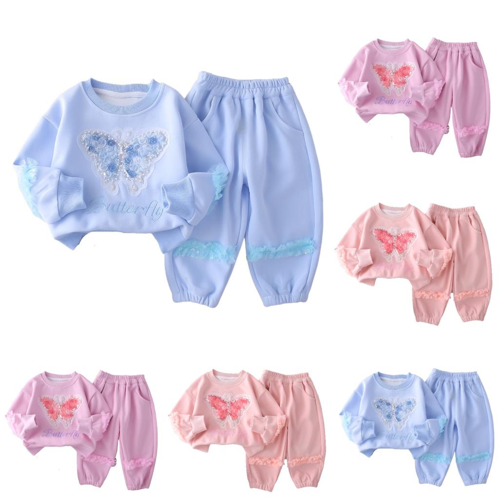 Kinder Freizeit Langarm Set, Bequeme Alltagsoutfits