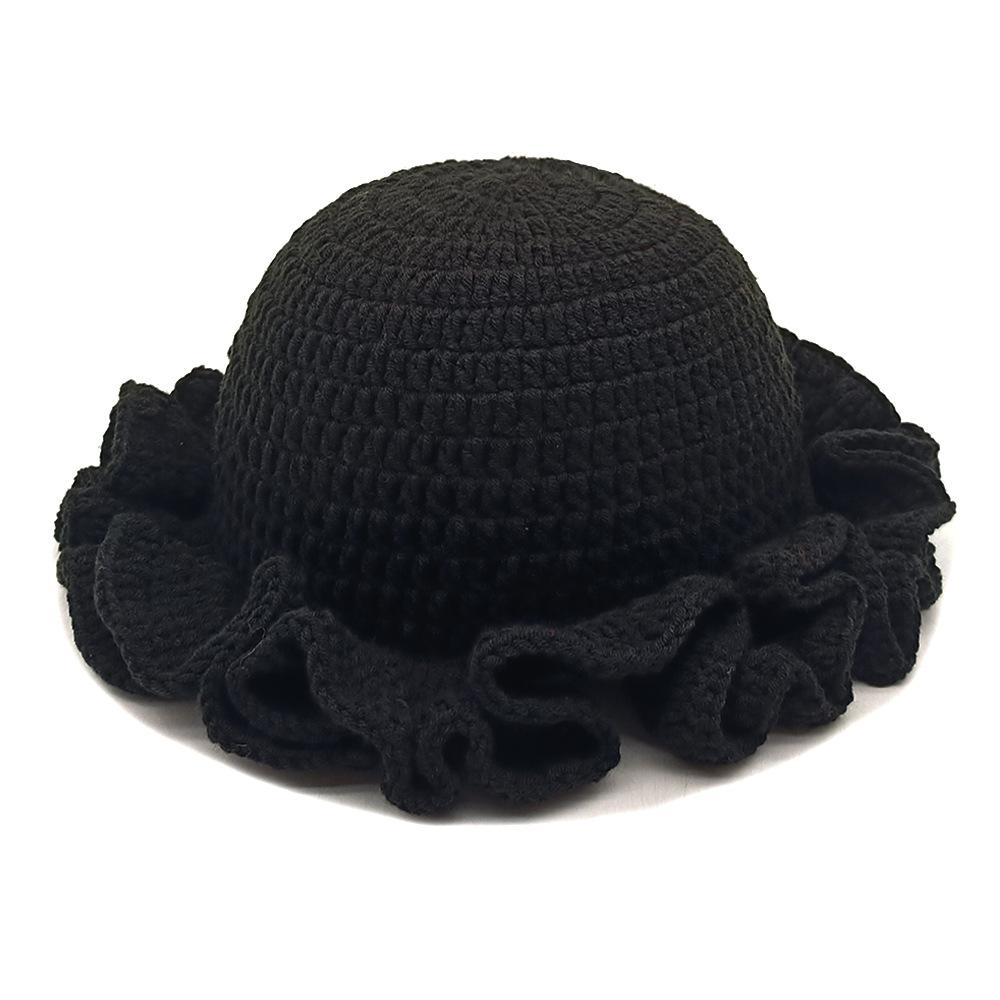 New Trend 2025 for Party Cross-Border Fashionable and Versatile Crocheted Ruffled Woolen Hat New Product Ruffled Hat