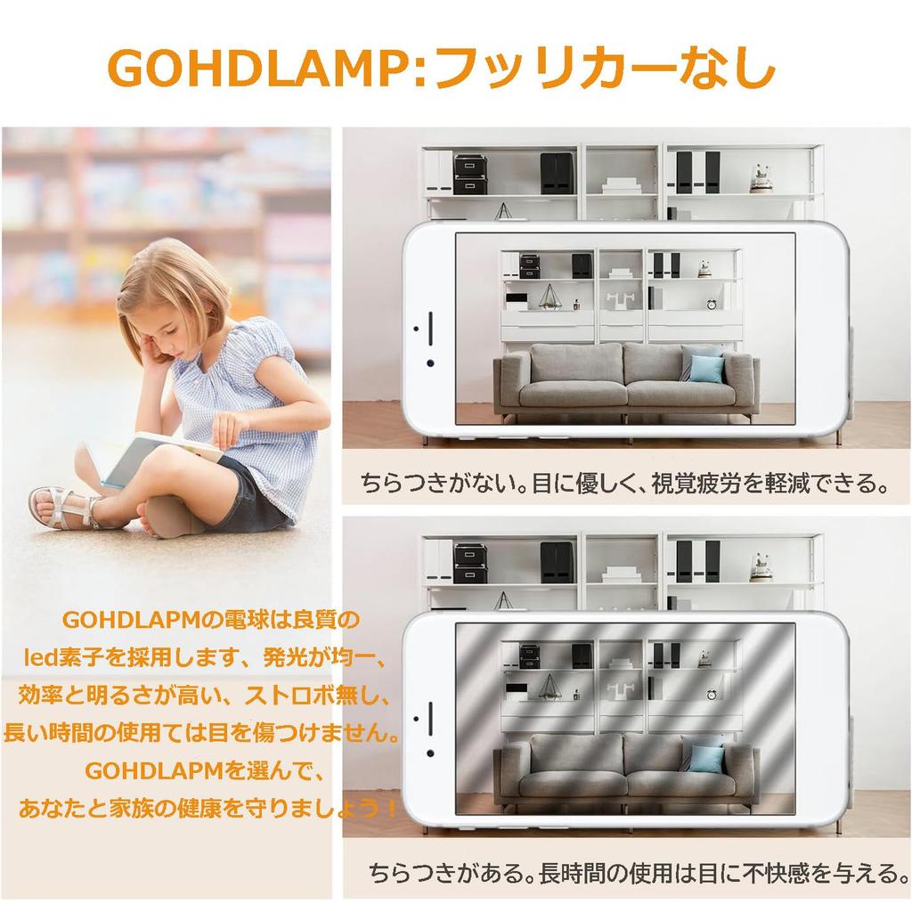 GOHDLAMP E17 LED Bulb, Warm White, 5W Power Consumption, E17 Base, 60W Equivalent, 2700K, 580 Lumens, 360° Wide Beam Angle, Suitable for Enclosed