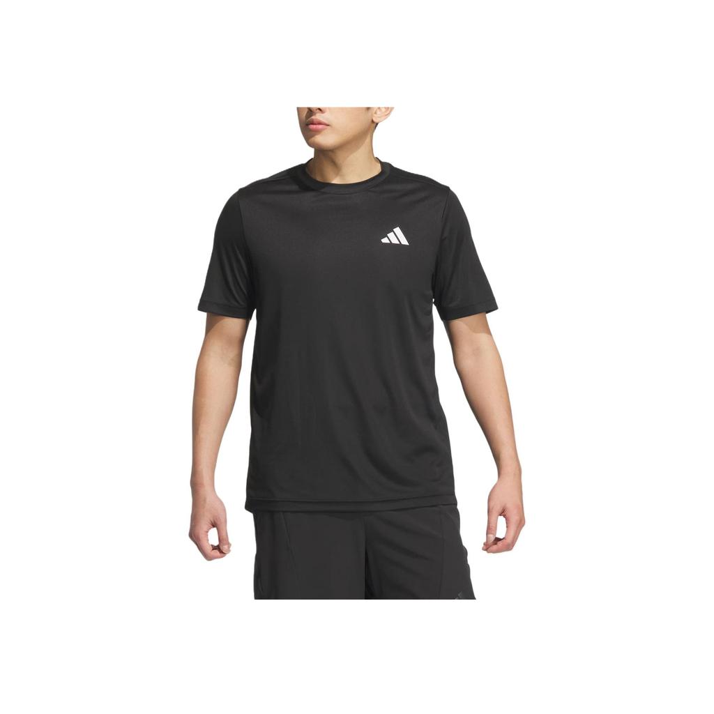 Adidas D2M Plain Skin-Friendly Comfortable Breathable Soft Short Sleeve T-Shirt Men Tops Black KA8338