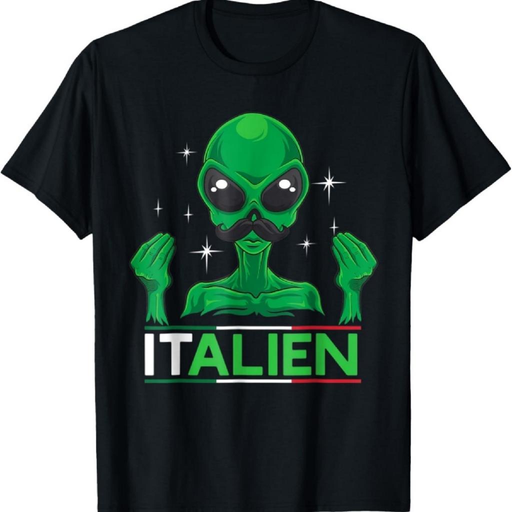 Funny Italian Alien Italy Hand Gesture Love Aliens T-Shirt