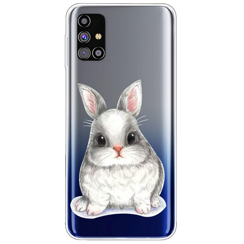 Clear Soft Cover for Samsung A31 A41 A51 A71 Case TPU Transparent Lovely Fashion Cases for Galaxy A71 Silicone Bumper Cat