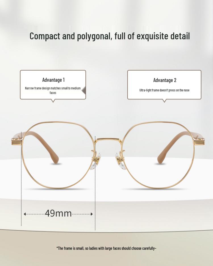 Schicke Retro-Brille mit Goldfaden und kleinem Rahmen für Damen - High-End-Stil, für Sehstärken geeignet