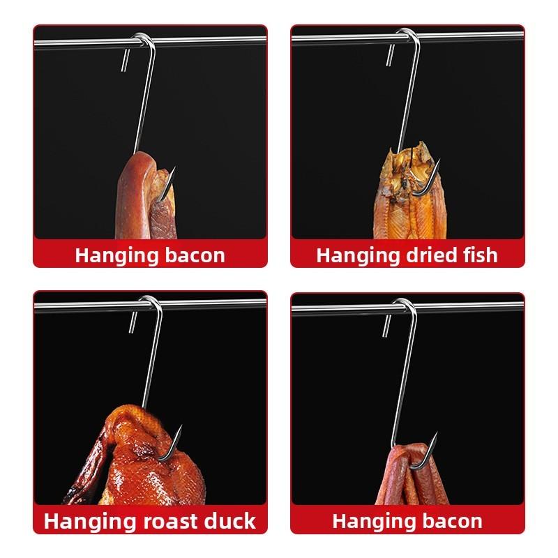 Shaped S Stainless Steel Meat Sausage Hooks Set For Kitchen Storage Cooking Tool