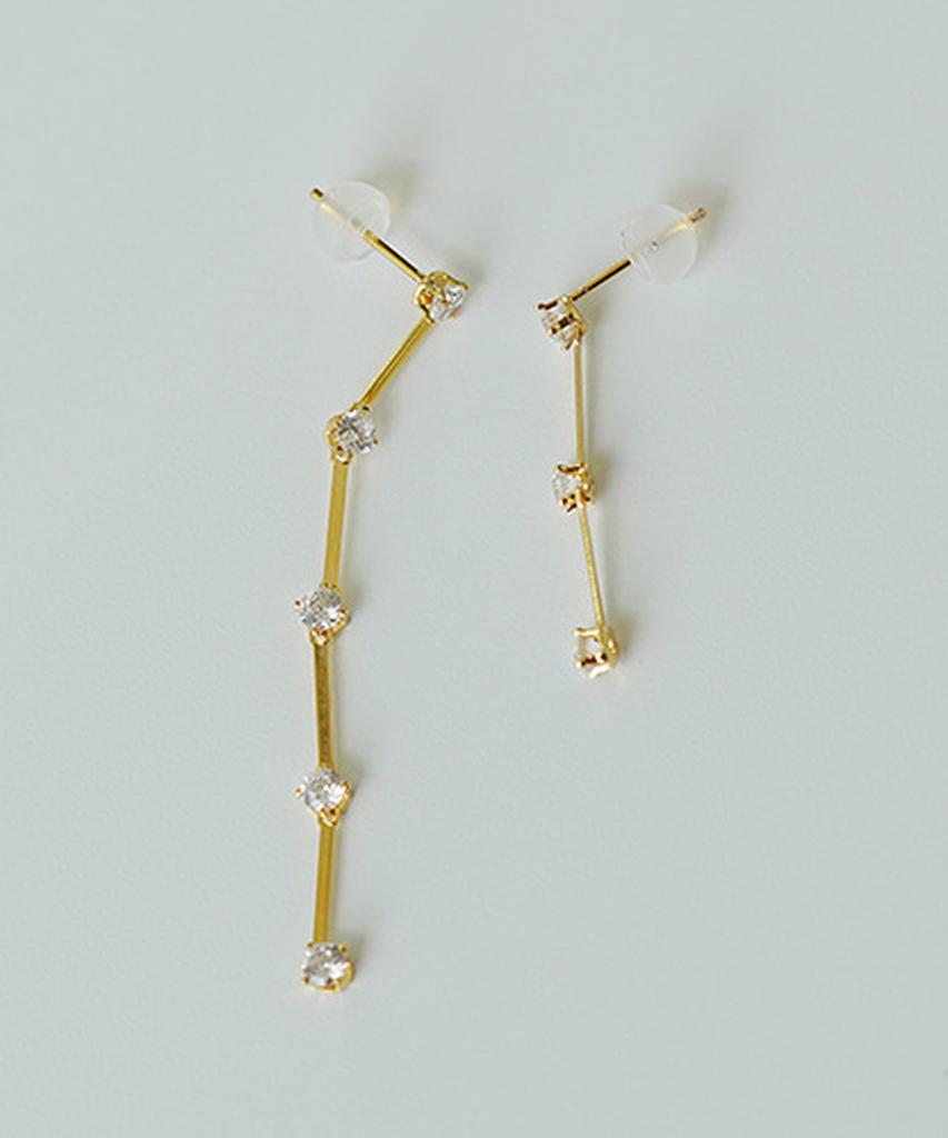 Alleun Silver 925 Cubic Drop Asymmetrical Earrings