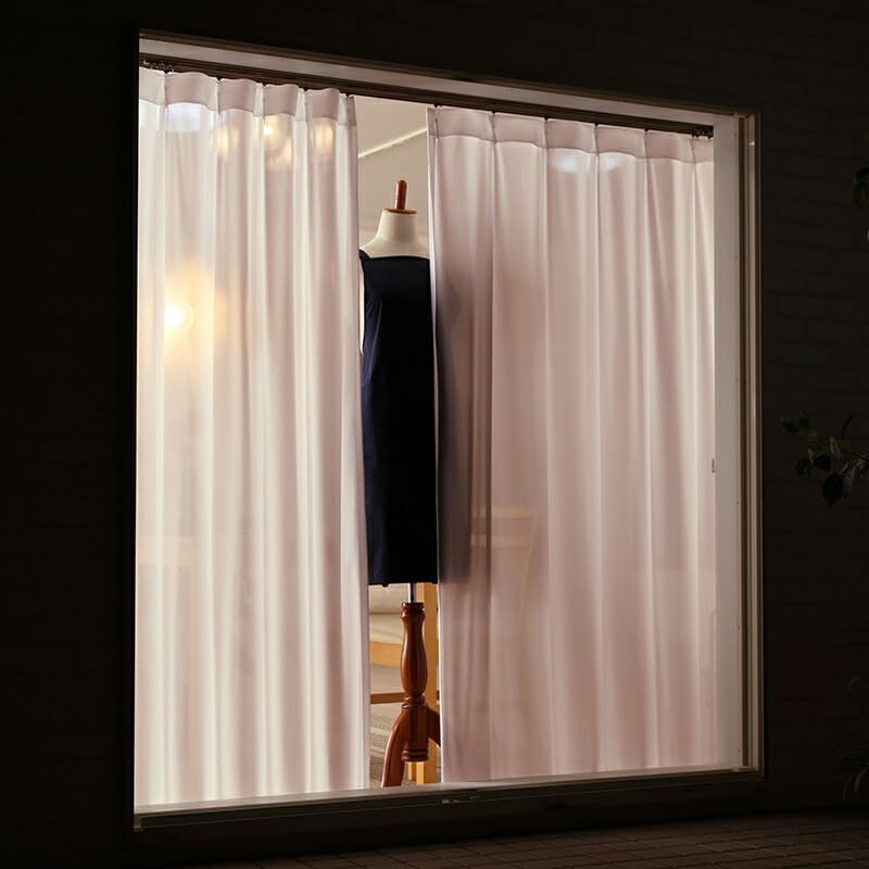 Curtain Heaven Lace Mirror Heat UV Difficult To See Through At 4364 100cm Wide X 176cm Long of Heat Energy Saving Curtains, Finish, Insulation, 86.1%