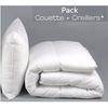 Couette - FABRICATION FRANCAISE - 140 x 200 cm - 450 gr/m² - 1 place - Oreiller 60 x 60 cm