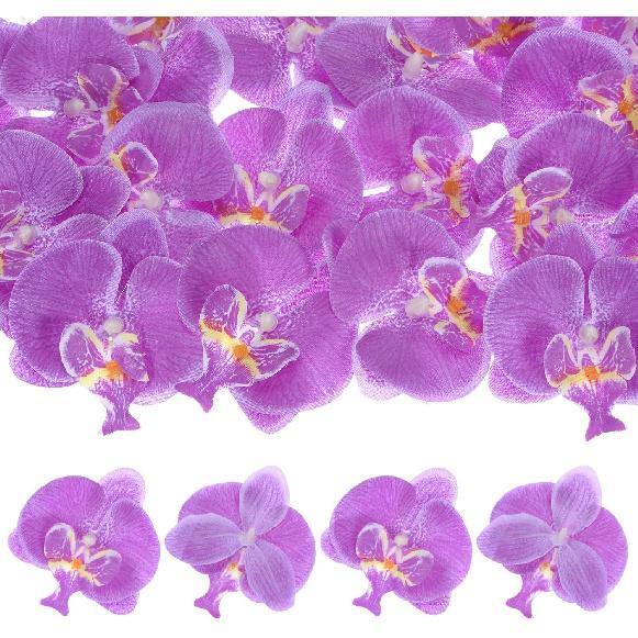 20-Pack Artificial Orchid Flower Heads, Silk Faux Butterfly Flowers Head for Wedding/Bouquet/Bridal/Party Decor, Fake Phalaenopsis Petals Bulk [2.76